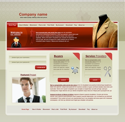 Product picture Tailor Web Design Template