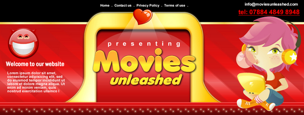 Product picture Movie Website Header Template